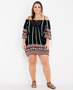 - shoulder, sleeve, fashion, dress: Plus size outfit  