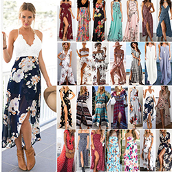 Women Maxi Boho Floral Summer Beach Long Dress Skirt Evening Cocktail Party Ball: Plus Size Party Outfits,  Flowy skirt  