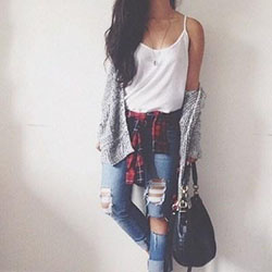 summer school outfits. Astonishing Cute Tumblr OutfitRipped jeans Casual wear: School Outfit,  summer outfits,  Ripped Jeans,  Casual Summer Outfit  