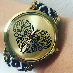 Hermoso reloj corazón negro $20.000 COP #relojtejido #reloj #blackandwhite #blan...: 