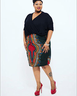 Saia GodÃª - fashion, skirt, capulana, dress: Plus size outfit  