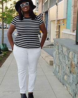 #sunglasses #whitedenim #blackandwhite #plussize #plussizebeauty #instafashion #...: Plus size outfit  