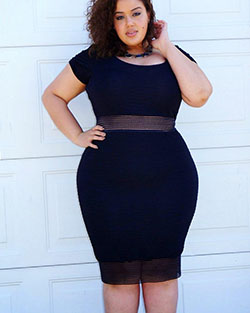 Little black dress, Plus-size clothing, Plus-size model: Plus size outfit,  Black Girl Plus Size Outfit,  Scoop neck,  black dress  