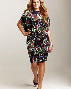 Kimono Sleeve Dress, Club L, Aangeknipte mouw: Plus size outfit  