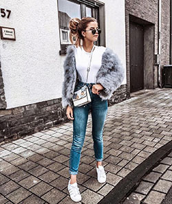 Cute outfits Slim-fit pants, Fur clothing: Casual Outfits  