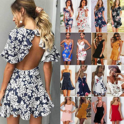 USA Women Summer Casual Sleeveless Evening Party Cocktail Beach Short Mini Dress: Cocktail Mini Dress,  Women Sleeveless Dress  