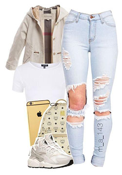 This outfit featuring Burberry, Topshop, Goldgenie, MCM and NIKE: Nike Huarache,  Polyvore outfits  