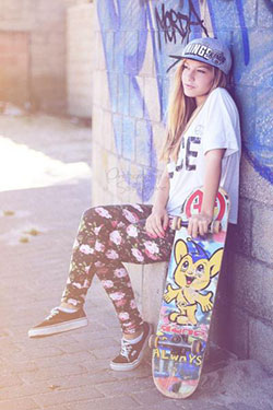 Skateboard fille swag: Snapback Hair  