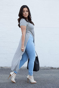 Casual Denim Outfits YMI Jeans Forever 21 Split T-Shirt | Blue Jeans | Girls Denim Outfit: Blue Jeans,  Denim Outfits  