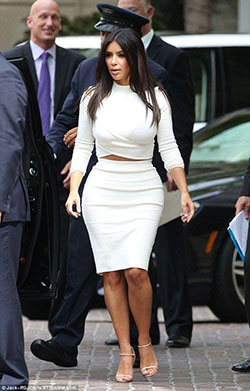 Kim Kardashian White Dress at Lorraine Schwartz Event 2018: White Top,  White Dress  