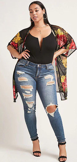 Best Black girl Plus sized style - Curvy girl fashion and Plus size fashions: black girls jeans outfit,  Plus size outfit,  Black Girl Plus Size Outfit  