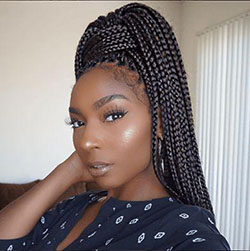 Black Girl Box braids, Crochet braids: Bob cut,  Short hair,  African hairstyles,  Black Hairstyles,  Top knot  