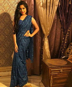 Navy Blue Silk Blend Party Wear Saree With Blouse: Lifestyle,  fashioninsta,  Saree,  Womens clothing,  Hot Girls In Saree  