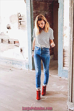 Casual outfits Fashion boot, Winter clothing: Slim-Fit Pants,  Girls Work Outfit  