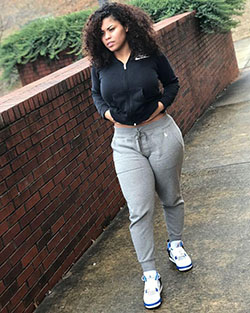 School plus size baddie outfits: Slim-Fit Pants,  Plus size outfit,  School uniform,  Swag outfits  