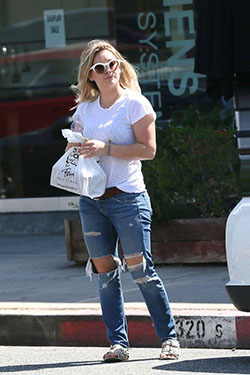 Hilary Duff: Denim Outfits,  Ripped Jeans,  Los Angeles,  Hilary Duff  