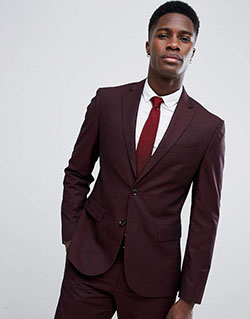 Mango Man Suit Jacket In Burgundy: Slim-Fit Pants,  shirts  