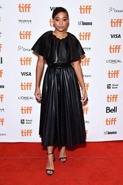 2018 Toronto International Film Festival. More Pics of Amandla Stenberg Leather Dress: Red Carpet Dresses,  Amandla Stenberg,  Amandla Pics  