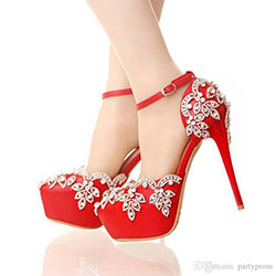 High Heel Shoes. Red High Heels for Wedding with Rhinestone: high heels,  High-Heeled Shoe,  Court shoe,  Stiletto heel,  Kitten heel,  Dress shoe,  High Heel Ideas,  Best Stilettos Ideas,  Peep-Toe Shoe,  Heel Shoes,  Wedding Shoes  