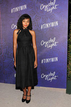 Little black dress. Variety and Women in Film Emmy Nominee Celebration: Red Carpet Dresses,  Yara Shahidi,  Amandla Stenberg,  Amandla Pics  