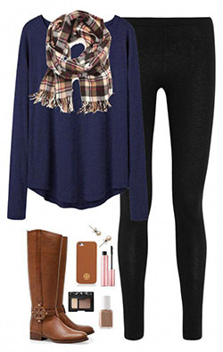 Leggings Outfits, Casual wear, Full plaid: winter outfits,  Outfits With Leggings  