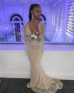 Black Girls Wedding dress Ball gown: Evening gown,  Boat neck  