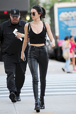 Style Suggestions for your Classic Black Look: Kylie Jenner,  Skinny Jeans,  Kendall Jenner,  Kris Jenner,  Combat boot  