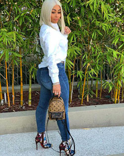 Jeans Blac China, Blac Chyna, High-heeled shoe: Blac chyna,  Black Celebrity Fashion  