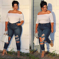 Denim Jeans For Plus Size Girls: Slim-Fit Pants,  Plus size outfit,  Fashion Nova,  Hot Plus Size Model  