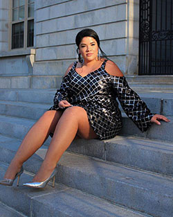 plus size party dresses by Frankie Tavares: Plus-Size Model,  fashion model,  Long hair,  Chubby Girl attire  