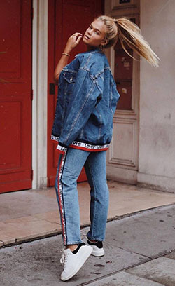 Jean jacket,  Casual wear: Jean jacket,  Street Outfit Ideas  