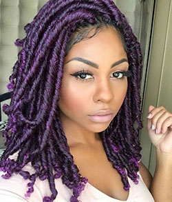 Purple faux locs: Crochet braids,  Box braids,  Braided Hairstyles,  Locs Crochet  