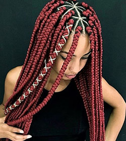 Triangle box braid pattern: Afro-Textured Hair,  Bob cut,  Long hair,  Box braids,  Braided Hairstyles,  Braid Styles  