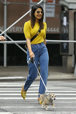 Priyanka chopra dog: New York,  Yellow Outfits Girls,  Priyanka Chopra  