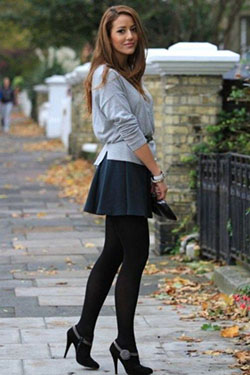 Short skirt with leggings: Cocktail Dresses,  High-Heeled Shoe,  Pencil skirt,  Skirt Outfits  