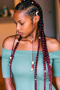 Braided hairstyles for summer 2019: Box braids,  African hairstyles,  Braided Hairstyles,  Baddie hairstyles,  Braid Styles  