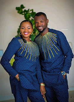 African Pre-wedding Photoshoot Pictures 2019,  Polka dot: Matching African Outfits  