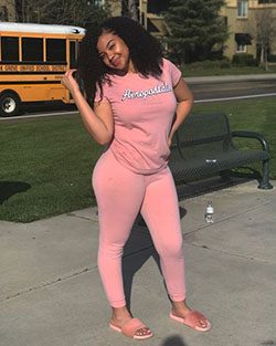 She's bringing some brightness to the school day with her pink outfit!: black girl outfit  