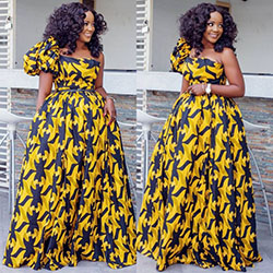 Ankara ball gown: Ball gown,  Aso ebi,  Maxi dress  