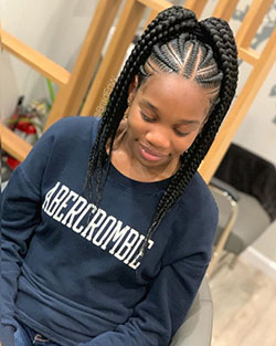 Box braids,  Crochet braids: Long hair,  Hair Color Ideas,  Crochet braids,  Box braids,  Mohawk hairstyle,  Braided Hairstyles  