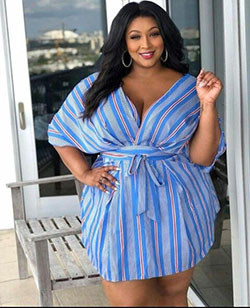 Hot V-Neck Wrap Around Dress For Thick Black Women: Plus size outfit,  Fashion Nova,  Boho Dress,  Wrap Around Dresses  