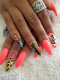 Red Coffin Nails On Brown Skin: Nail Polish,  Nail art,  Acrylic Nails,  Pretty Nails  