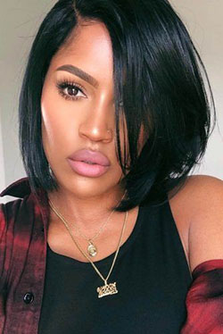 Short African American Feathered Bob Hairstyles: Lace wig,  Bob cut,  Hair Color Ideas,  Short hair,  Bob Hairstyles  