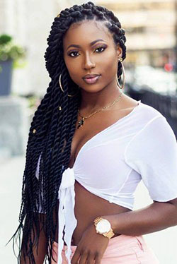 Try these genuine senegalese twist hairstyles: Afro-Textured Hair,  Crochet braids,  Box braids,  Braided Hairstyles,  Hair Care,  big twist braids hairstyles  