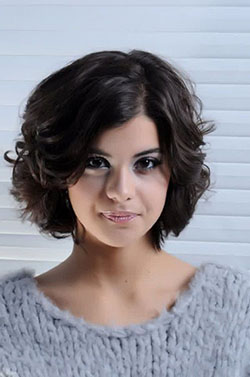 Short haircut for round face wavy hairs: Bob cut,  Short hair,  Pixie cut,  Round Face Hairstyle  