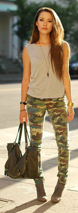 These are outstanding camouflage cute outfit, Slim-fit pants: Slim-Fit Pants,  Military Outfit Ideas,  Military camouflage  