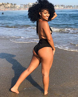 Hot Kennedy Cymone In Black Bikini: One-Piece Swimsuit,  Kennedy Cymone Hot  