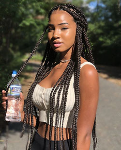 Daily dose of stylish Box braids: Afro-Textured Hair,  Bob cut,  Crochet braids,  Box braids,  Braided Hairstyles  