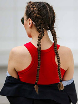 Trenzas cabello largo doble, Long hair: fashion blogger,  Long hair,  Hair Color Ideas,  Hairstyle Ideas,  Braided Hairstyles,  French braid  