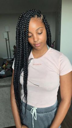 Boxer braids with weave, Box braids: Lace wig,  Afro-Textured Hair,  Crochet braids,  Box braids,  Braided Hairstyles,  French braid,  Braid Styles  